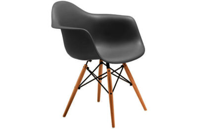 Premier Housewares Occasional Chair with Wood Legs - Grey